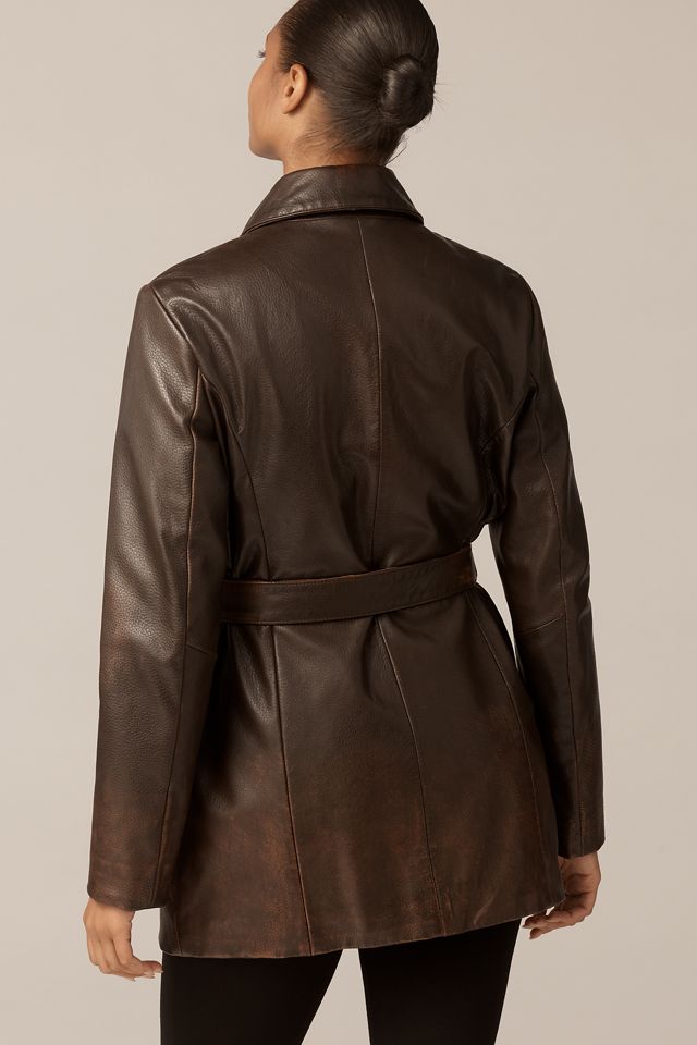 Lamarque Marlowe Real Leather Belted Jacket #1