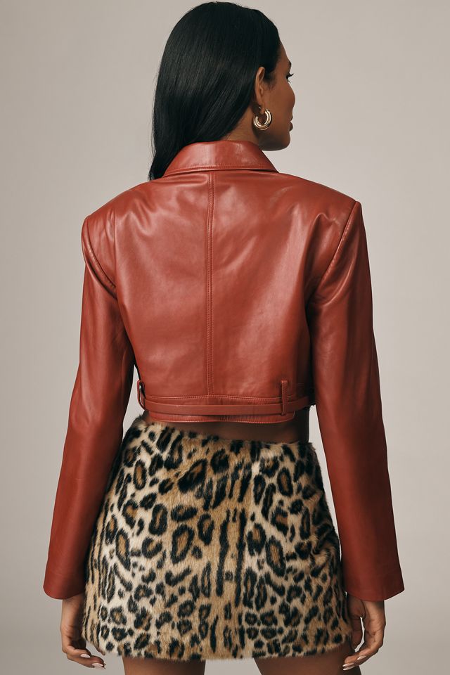 Lamarque Gia Leather Crop Moto Jacket #1