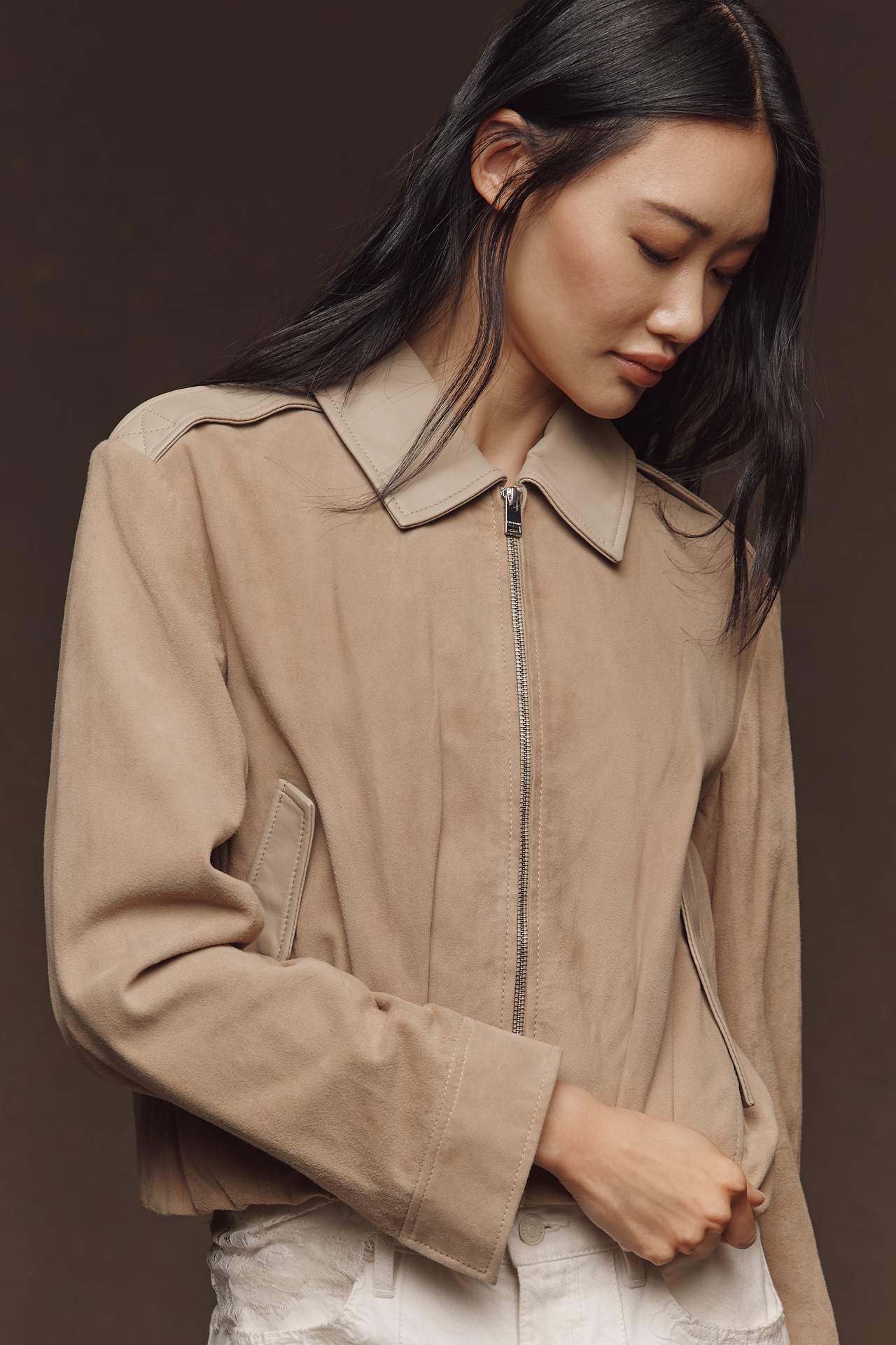 Lamarque Robbie Suede Bomber Jacket