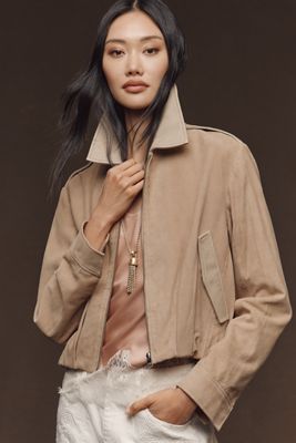 Lamarque Robbie Suede Bomber Jacket