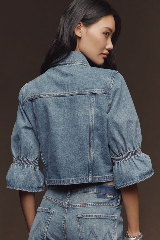 Lamarque Carolina Short-Sleeve Cropped Denim Jacket | Anthropologie