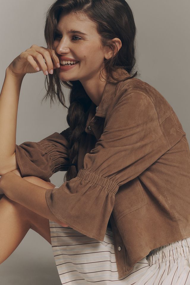 Lamarque Carolina Crop Suede Jacket | Anthropologie