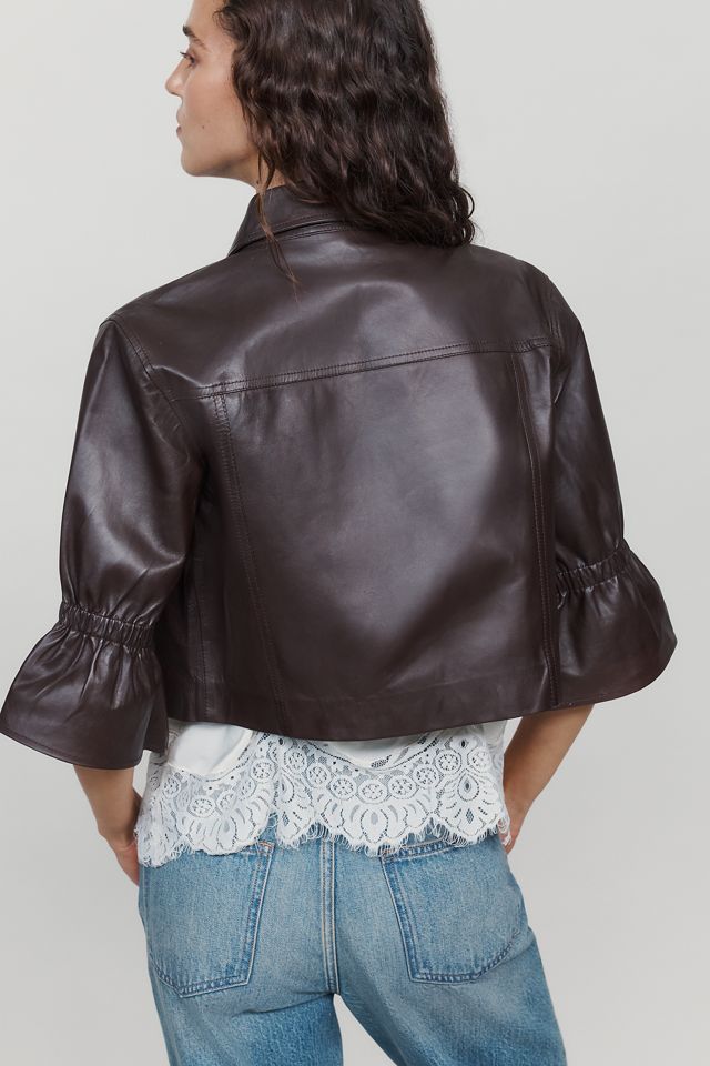 Lamarque Carolina Cropped Leather Jacket #2