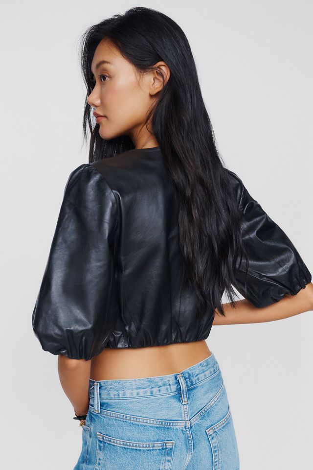 Lamarque Franka Leather Puff Sleeve Jacket #5