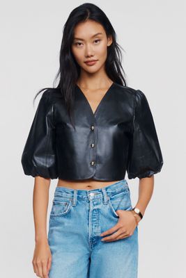 Lamarque Franka Leather Puff Sleeve Jacket