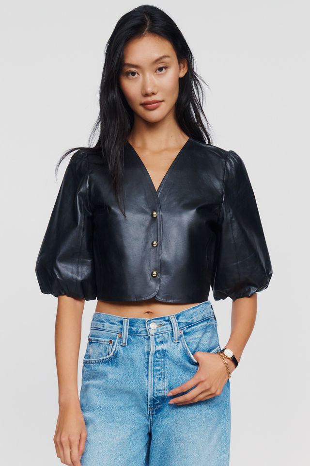 Lamarque Franka Leather Puff Sleeve Jacket #2