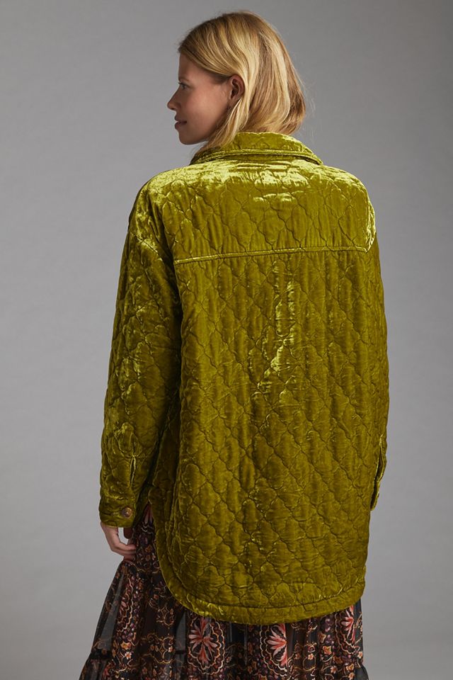 Quilted Velvet Shirt Jacket #3