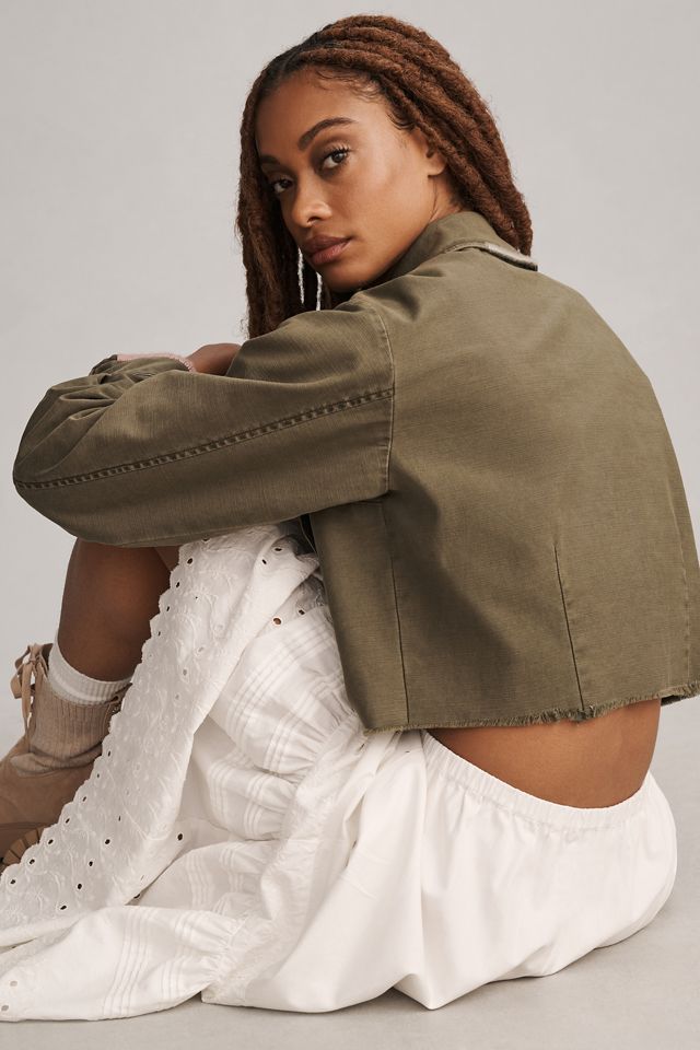 Pilcro Embroidered Utility Cropped Jacket #1