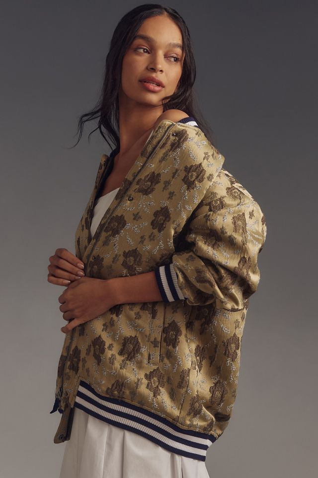 Anthropologie floral bomber clearance jacket