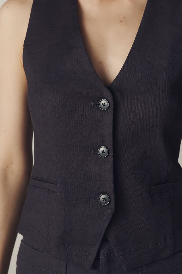 Leona European Linen Stretch Vest  #2