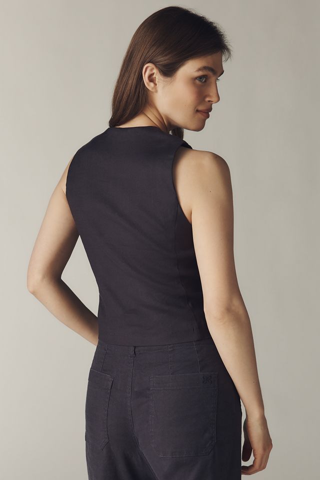 Leona European Linen Stretch Vest  #3