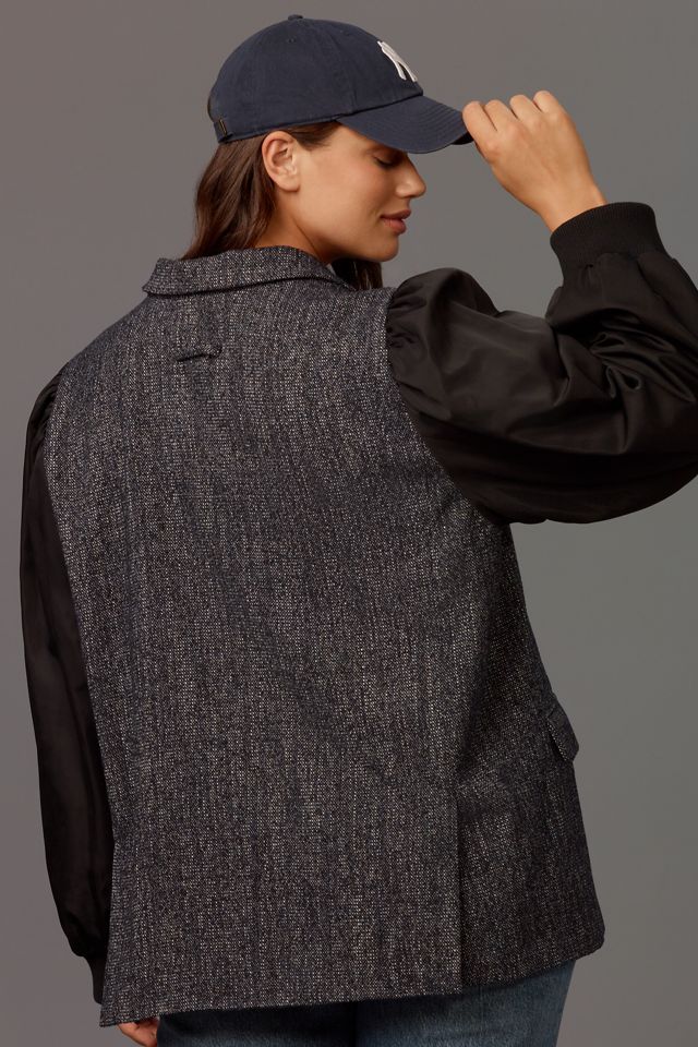 Maeve Mixed Media Relaxed Jacket #5