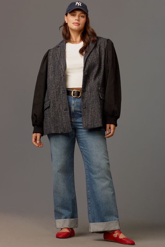 Maeve Mixed Media Relaxed Jacket #6