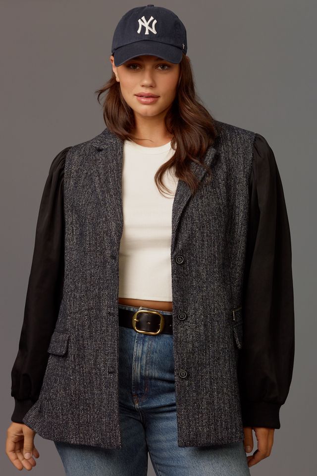 Maeve Mixed Media Relaxed Jacket #4
