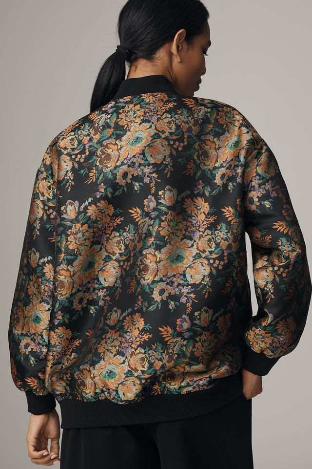By Anthropologie Oversized Jacquard Bomber Jacket #1
