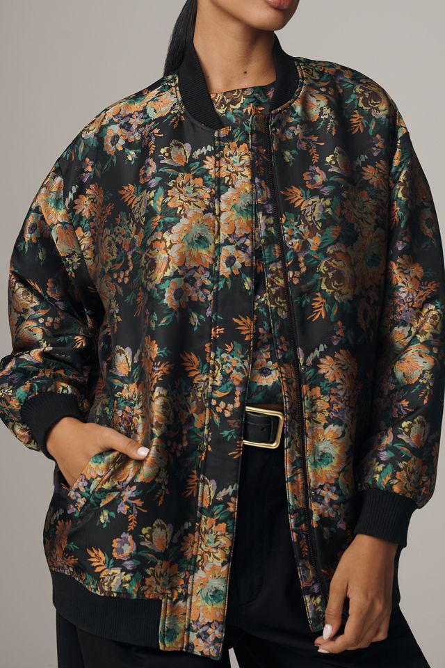 By Anthropologie Oversized Jacquard Bomber Jacket #2