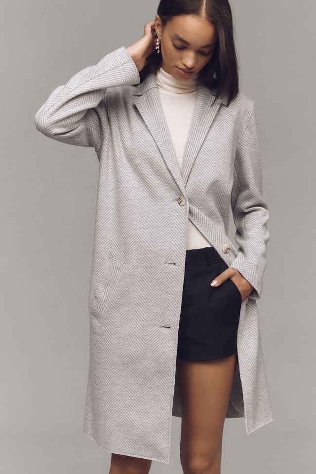 Maeve Chevron-Knit Car Coat #2
