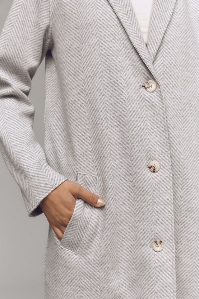 Maeve Chevron-Knit Car Coat #3