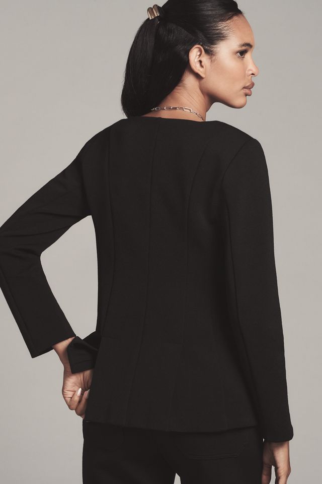 Maeve Scoop-Neck Cutaway Blazer #1