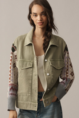 Pilcro Sweater Sleeve Utility Jacket In Green ModeSens