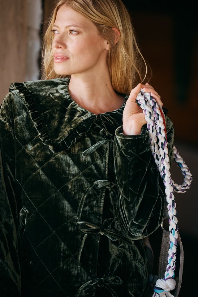 The Hazel Velvet Quilted Jacket by Maeve #2