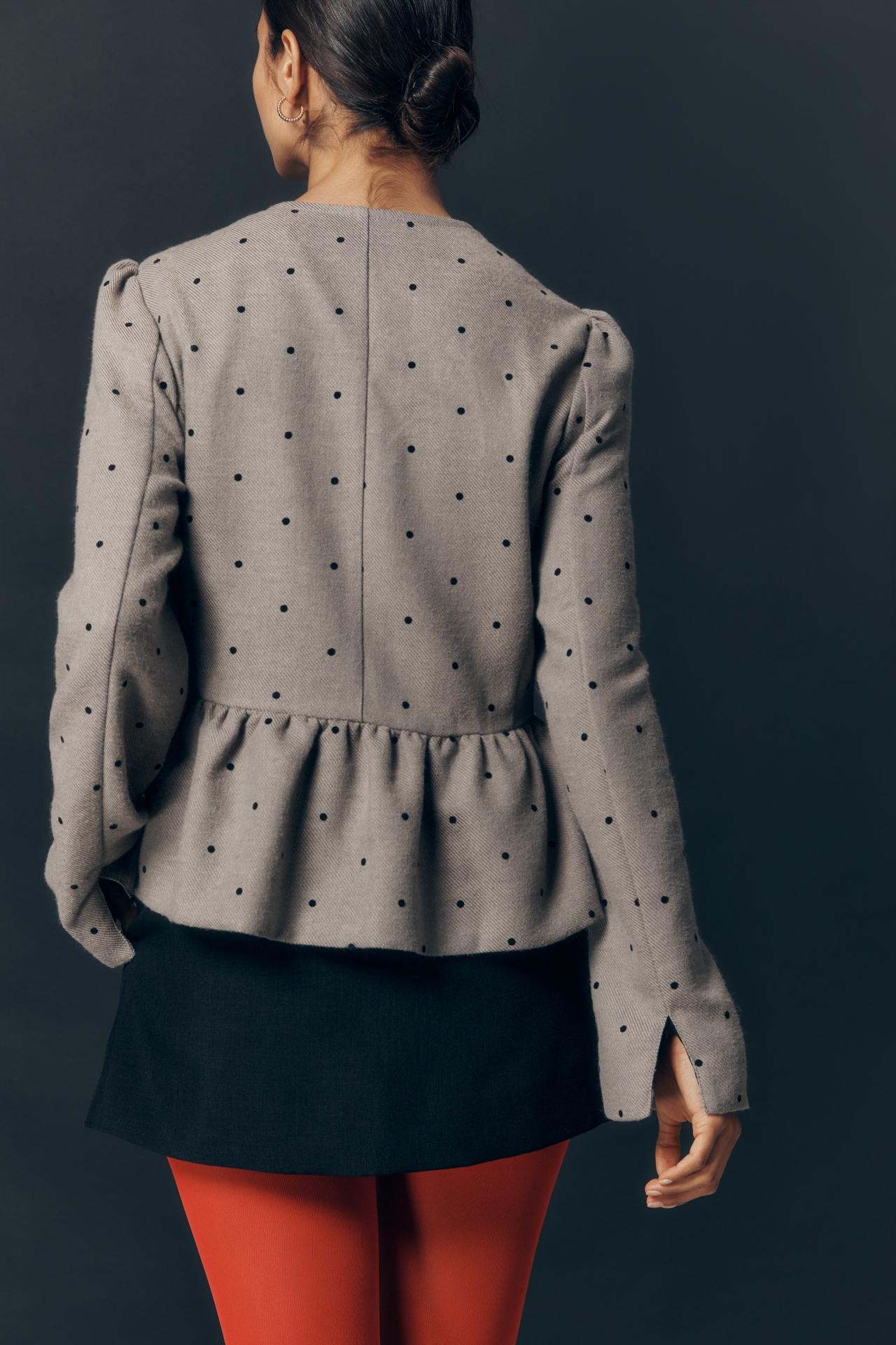 Maeve Peplum Dot Jacket