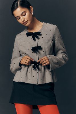 Maeve Peplum Dot Jacket