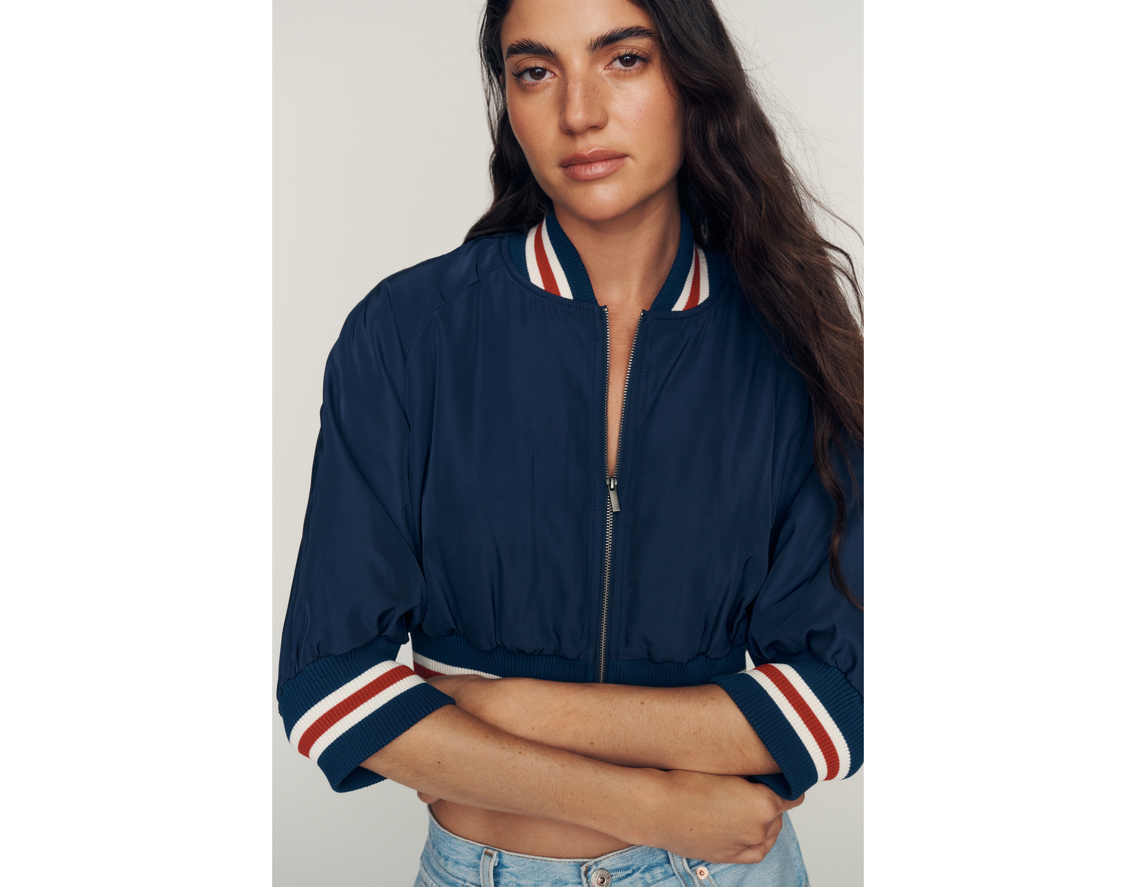Maeve Cropped Bomber Jacket