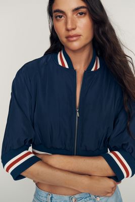 Maeve Cropped Bomber Jacket