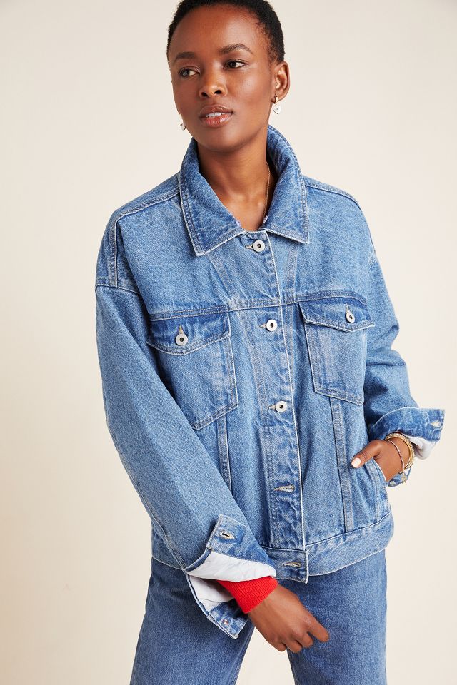 Topshop moto oversized denim hot sale jacket