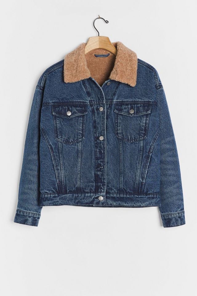 Pilcro Sherpa-Trimmed Denim Jacket #1