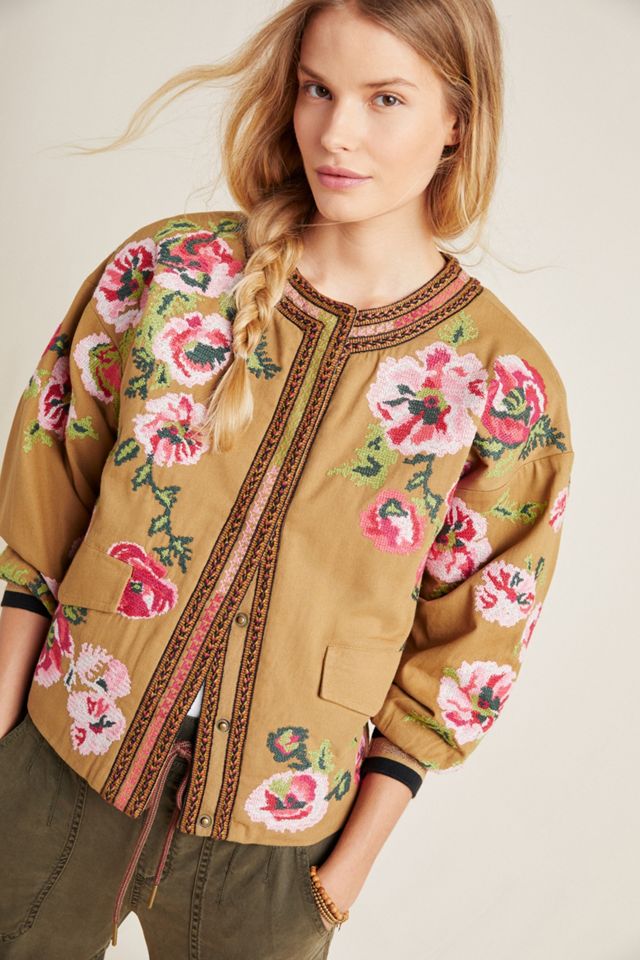 Maeve Needlepoint Bomber Jacket #2