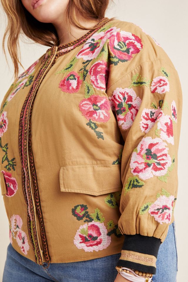 Maeve Needlepoint Bomber Jacket #8