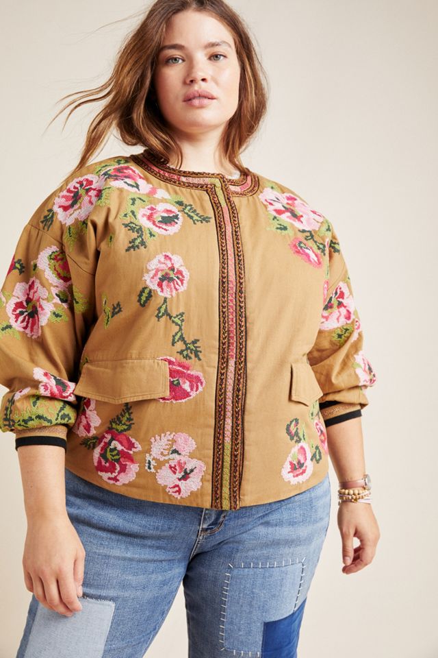 Maeve Needlepoint Bomber Jacket #9