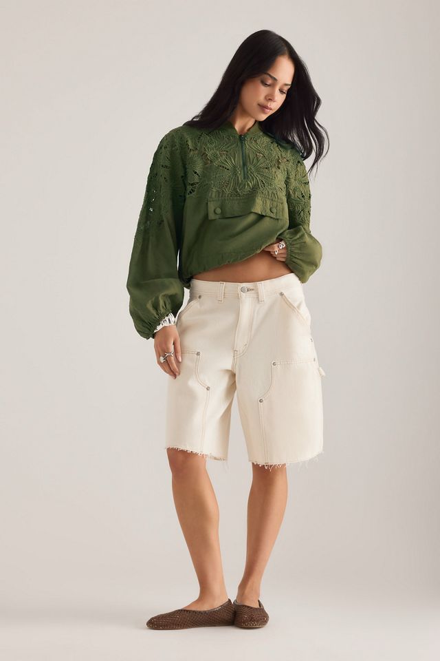 Veste bombardier à demi-fermeture éclair brodée Maeve #2