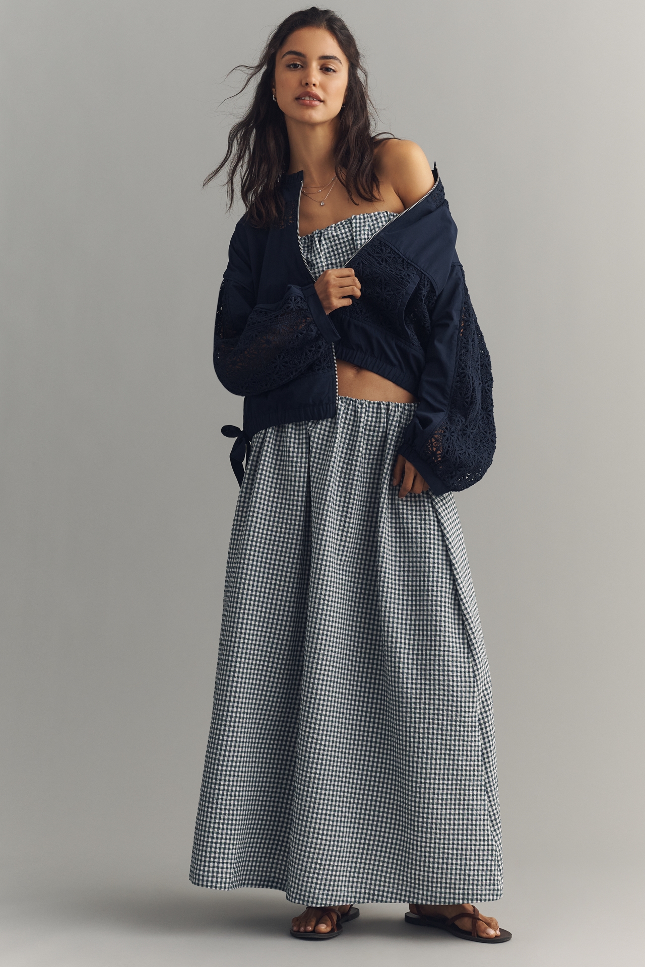 By Anthropologie Lace Bomber Jacket
