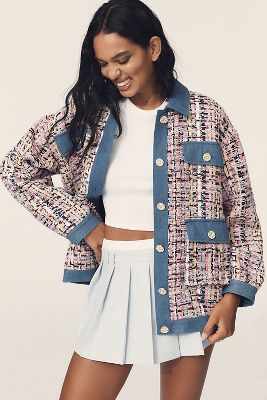 Endless Rose Tweed Denim Jacket