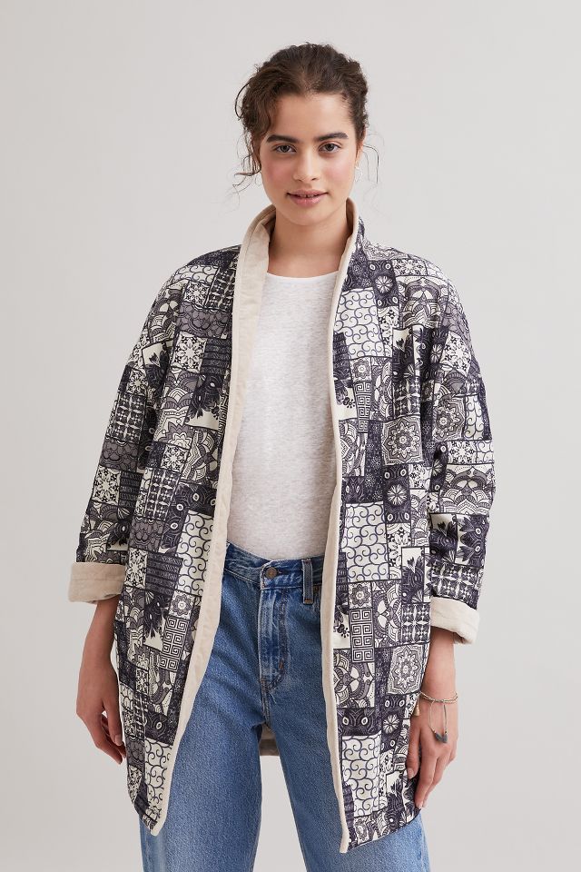 Current Air Reversible Quilted Kimono Jacket