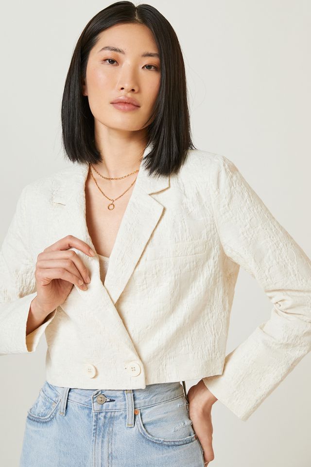 Current Air Cropped Jacquard Blazer #1