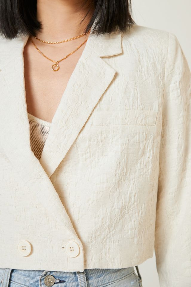 Current Air Cropped Jacquard Blazer #2