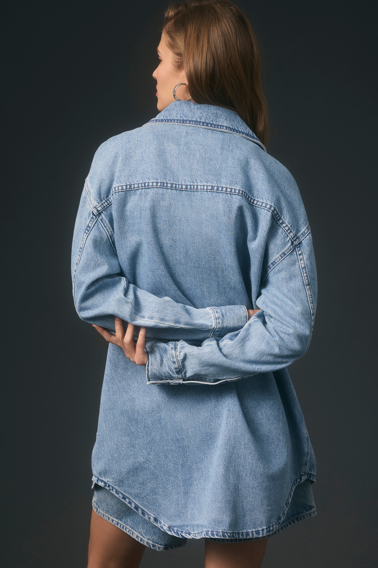 The Tillie Relaxed Denim Shacket by Pilcro