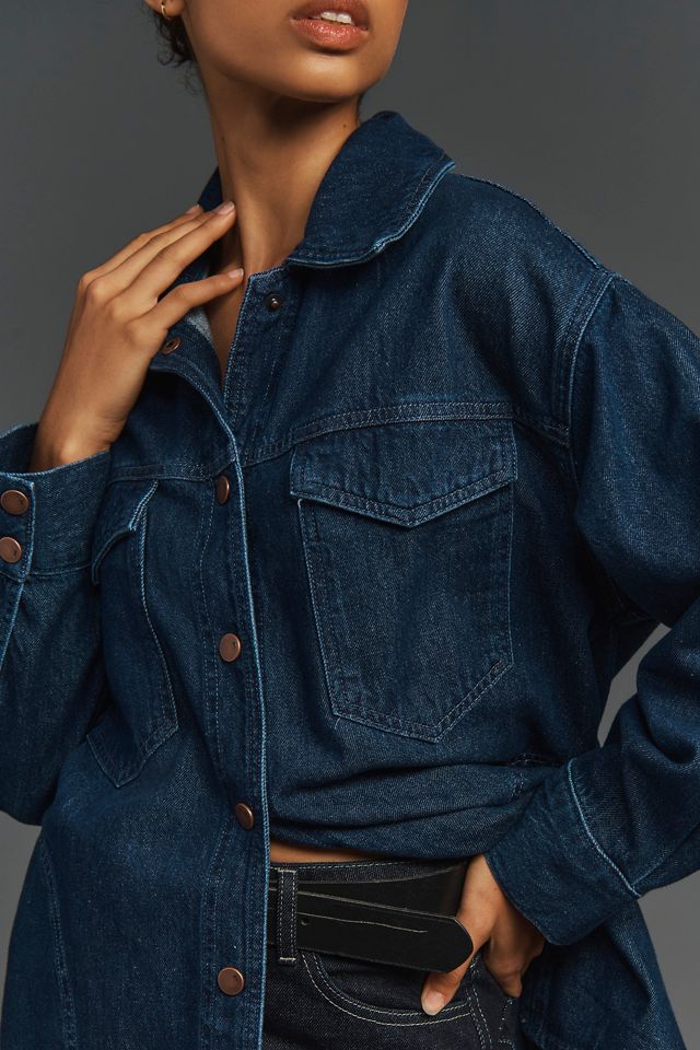 Anthropologie PilcroのTillieリラックスデニムシャケット The Tillie Relaxed Denim Shacket by Pilcro: Whipstitch