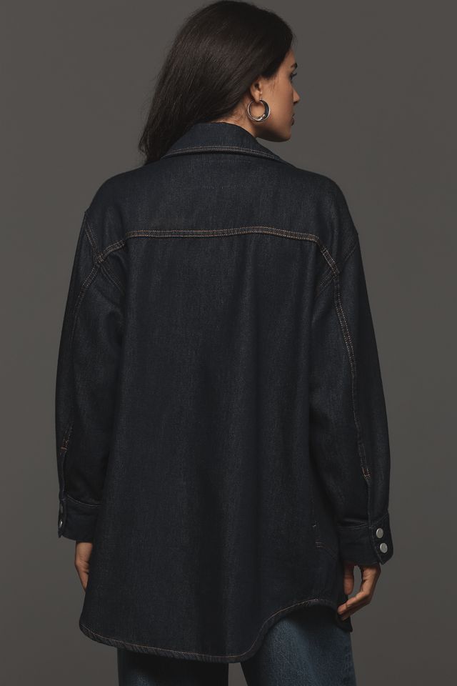 The Tillie Relaxed Denim Shacket by Pilcro #3