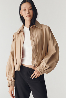 Maeve Cotton Blend Jacket In Sand
