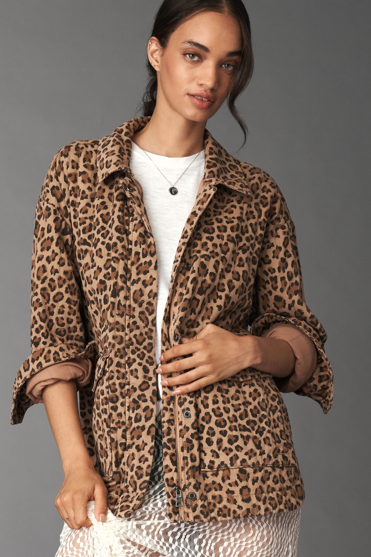 Pistola Cecile Quilted Leopard Jacket