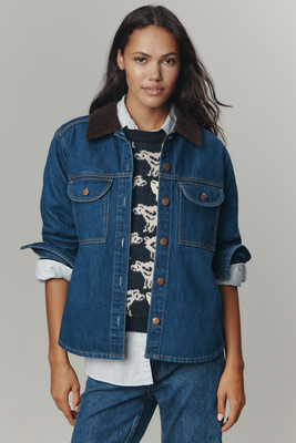 Pistola Devon Relaxed Denim Shacket Jacket In Blue
