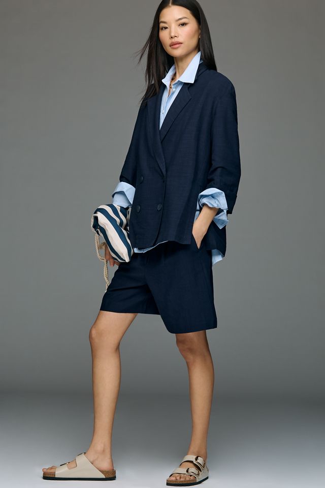 By Anthropologie Short-Sleeve Oversized Blazer #2