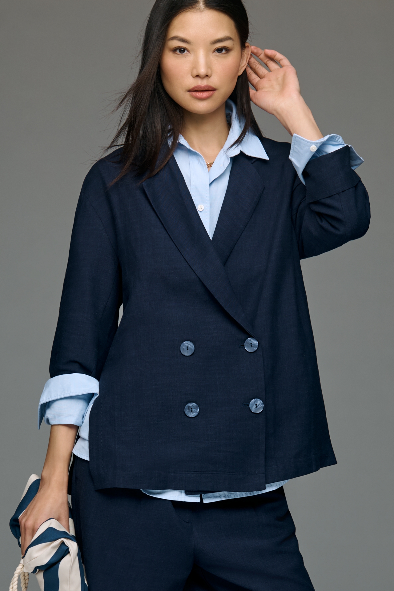 By Anthropologie Short-Sleeve Oversized Blazer