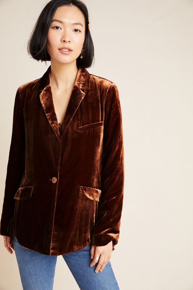 Anthropologie velvet jacket hotsell