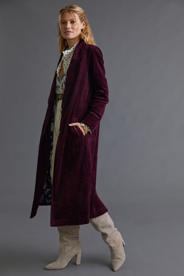 Maroon shop duster coat